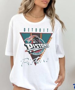 Limited Mitchell and ness pistons final seconds throwback logo design t shirt