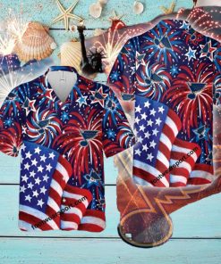 Limited NHL St. Louis Blues US Flag Pattern Firework Memory Men Women AOP Hawaiian Shirt