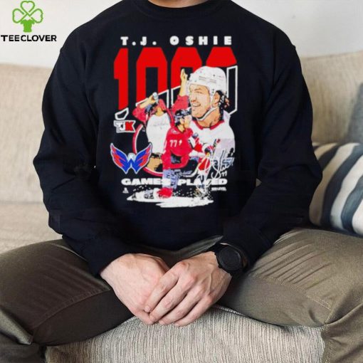 Limited Nicklas Backstrom Tj Oshie 1000 Games Played Hockey Signature hoodie, sweater, longsleeve, shirt v-neck, t-shirt