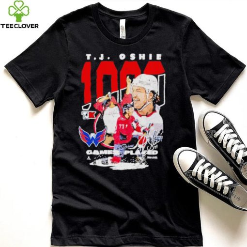 Limited Nicklas Backstrom Tj Oshie 1000 Games Played Hockey Signature hoodie, sweater, longsleeve, shirt v-neck, t-shirt