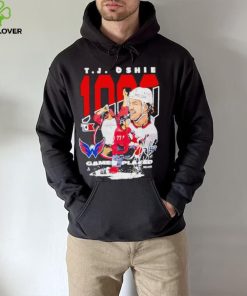 Limited Nicklas Backstrom Tj Oshie 1000 Games Played Hockey Signature hoodie, sweater, longsleeve, shirt v-neck, t-shirt