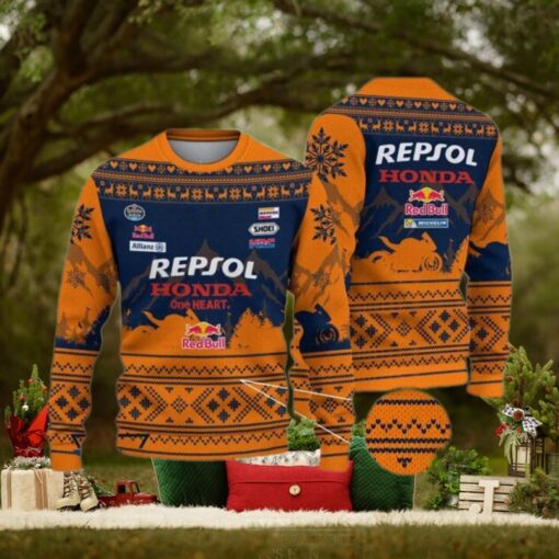 Limited Repsol Honda Team Ugly Christmas Sweater Gift For Holiday