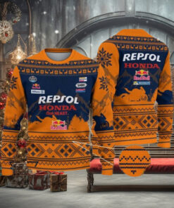 Limited Repsol Honda Team Ugly Christmas Sweater Gift For Holiday