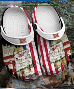 Limitted Edition Usa Flag Pattern Miller High Life Crocs Clog Shoes