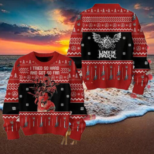 Linkin Park In the End I Tried So Hard And Got So Far Ugly Christmas Sweater Chirstmas Gifts 2024 Xmas For Family And Friends Ugly Sweater