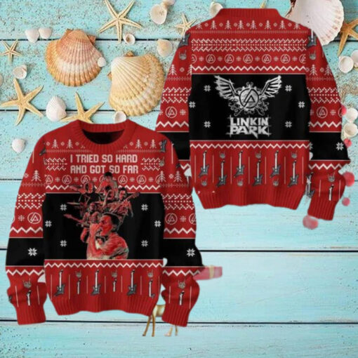 Linkin Park In the End I Tried So Hard And Got So Far Ugly Christmas Sweater Chirstmas Gifts 2024 Xmas For Family And Friends Ugly Sweater