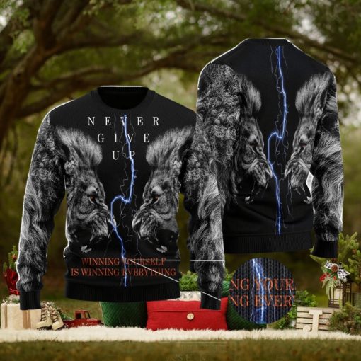 Lion All Over Printed 3D Ugly Christmas Sweater Christmas Gift For Men And Women