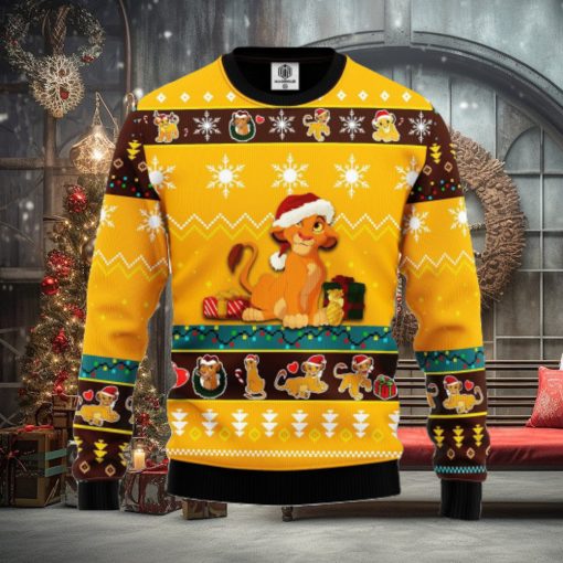 Lion King Simba Ugly Christmas Sweater Yellow Ideas For Men Women