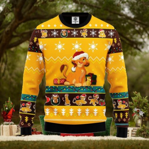 Lion King Simba Ugly Christmas Sweater Yellow Ideas For Men Women