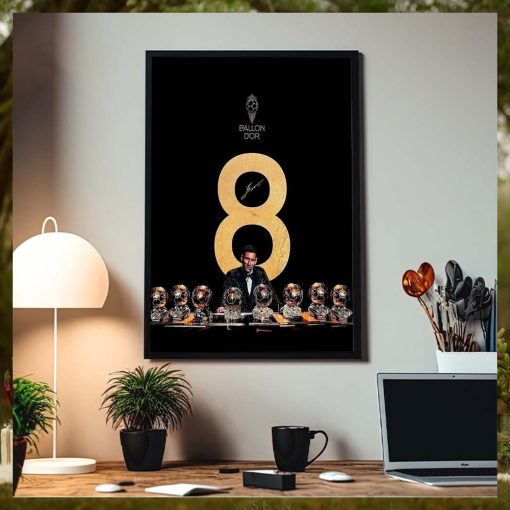 Lionel Messi 8 Ballon D’Or Winner Home Decor Poster Canvas