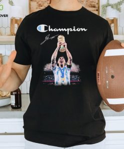 Lionel Messi Argentina Champion Fifa World Cup 2022 Signature T Shirt