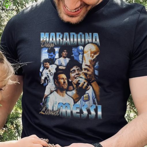 Lionel Messi Diego Maradona Argentina Legends WC 2022 Vintage Shirt