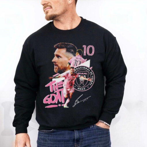 Lionel Messi Inter Miami the goat signature hoodie, sweater, longsleeve, shirt v-neck, t-shirt