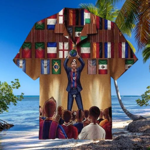 Lionel Messi The Goat Hawaiian Shirt Summer Beach Gift