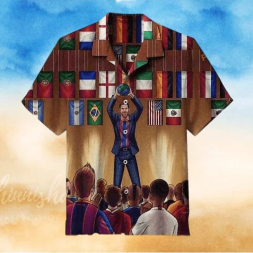 Lionel Messi The Goat Hawaiian Shirt Summer Beach Gift