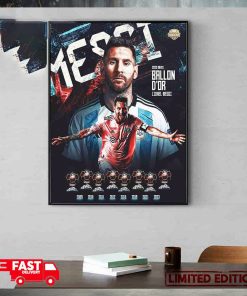 Lionel Messi Wins His 8th Ballon d’Or 2023 Congratulations Poster Canvas