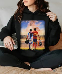 Lionel Messi and Lamine Yamal Champions shirt
