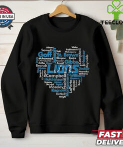 Lions Word Cloud Player Names T Shirt