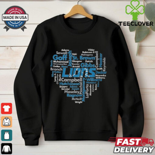 Lions Word Cloud Player Names T Shirt