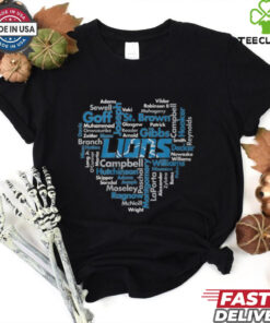 Lions Word Cloud Player Names T Shirt