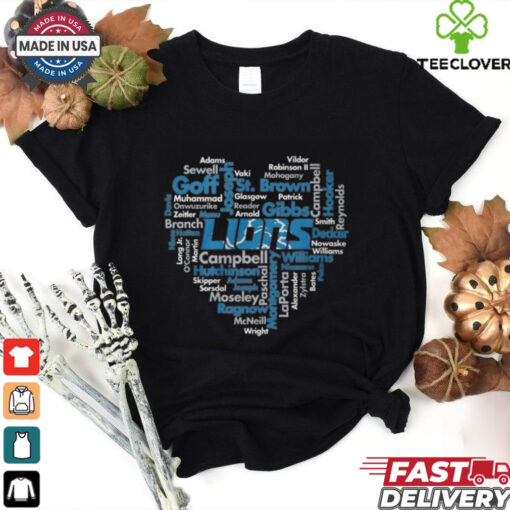 Lions Word Cloud Player Names T Shirt