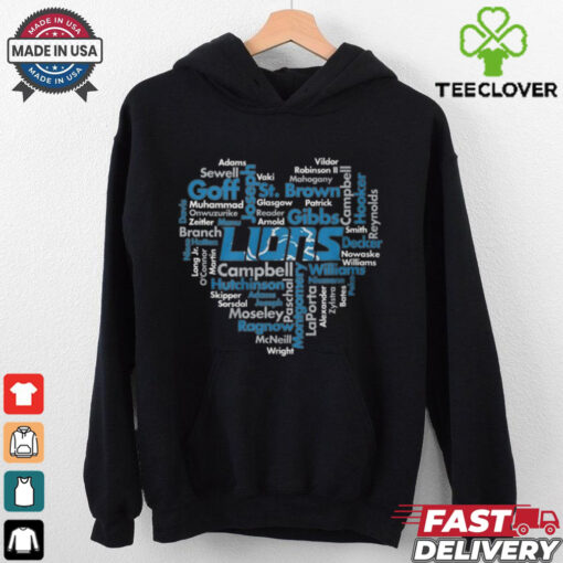 Lions Word Cloud Player Names T Shirt