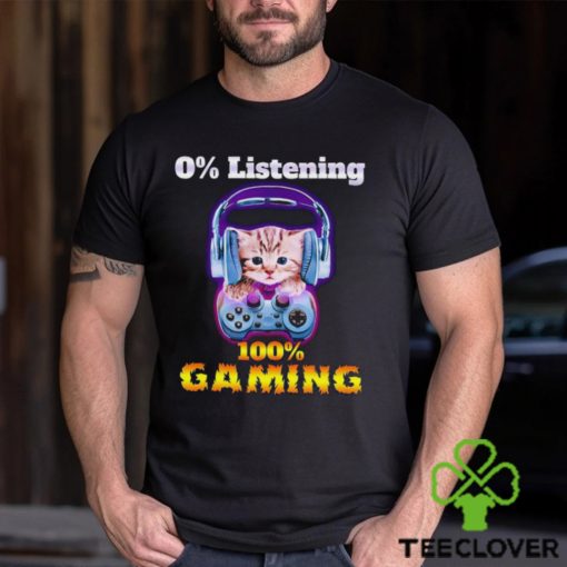 Listening Gamer Kitty Meme Funny shirt