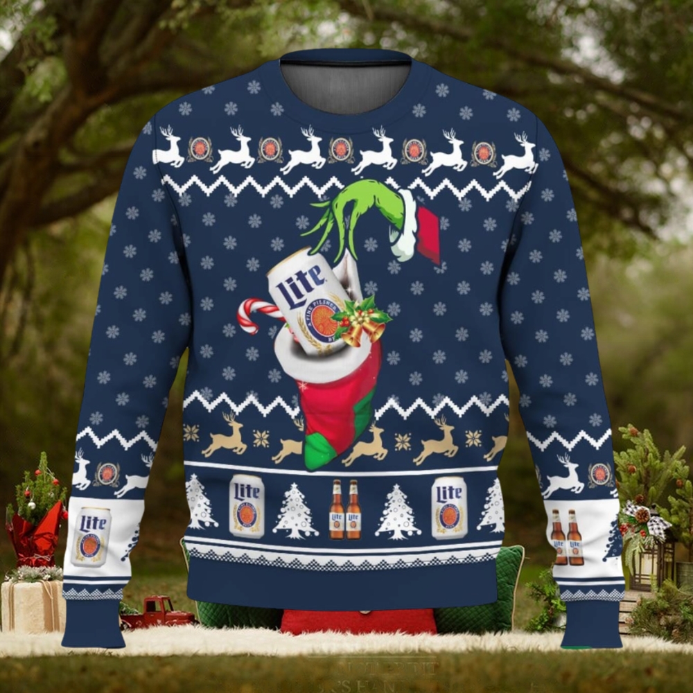 Lite Beer Grinch Hand Christmas Ugly Sweater Special Gift For Xmas Lite Beer Grinch Hand Christmas Ugly Sweater Special Gift For Xmas