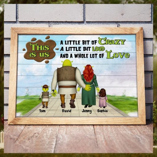 Little Bit Crazy And A Whole Lot Of Love Personalized Family Canvas Print