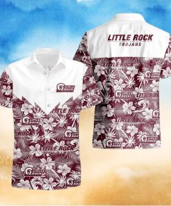 Little Rock Trojans 3D Hawaiian Shirt Tropical Seamless NCAA Summer Beach For Fans Gift