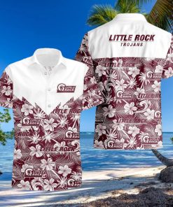 Little Rock Trojans 3D Hawaiian Shirt Tropical Seamless NCAA Summer Beach For Fans Gift