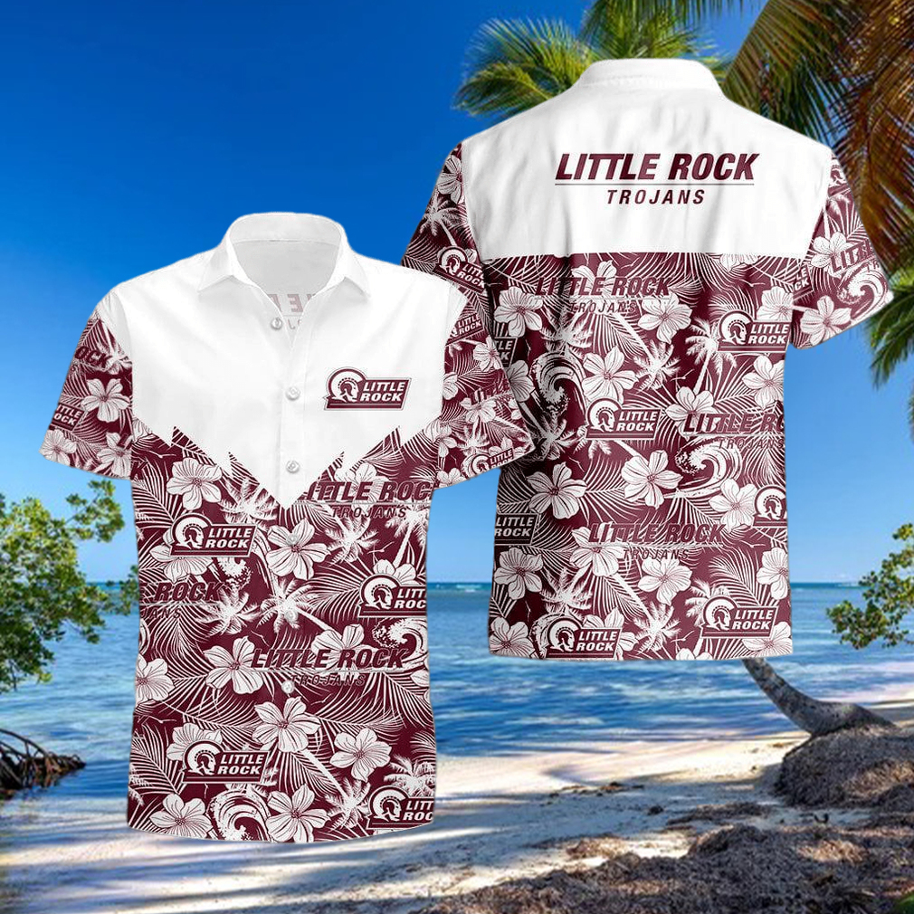 Little Rock Trojans 3D Hawaiian Shirt Tropical Seamless NCAA Summer Beach For Fans Gift Little Rock Trojans 3D Hawaiian Shirt Tropical Seamless NCAA Summer Beach For Fans Gift