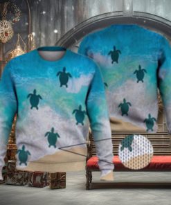 Little Turtles Back To Ocean 3D Full Print Ugly Sweater Christmas Gift Sweater