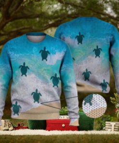 Little Turtles Back To Ocean 3D Full Print Ugly Sweater Christmas Gift Sweater