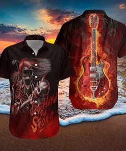 Live Hard Die Strong Skull Guitar Hawaiian Aloha Shirts