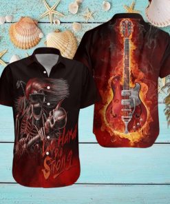 Live Hard Die Strong Skull Guitar Hawaiian Aloha Shirts