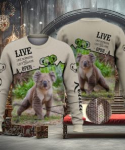 Live Like Some One Leave The Gat Open Koala 3D Full Print Ugly Sweater Christmas Gift Sweater