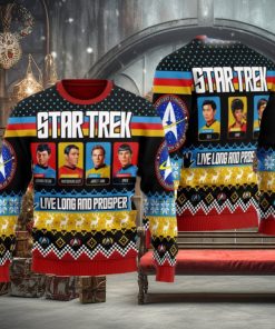 Live Long And Prosper Character Squares Christmas Sweater