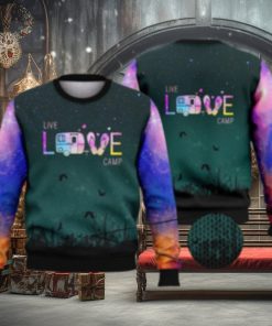 Live Love Camping Galaxy Full Print 3D Ugly Sweater Christmas Gift Sweater