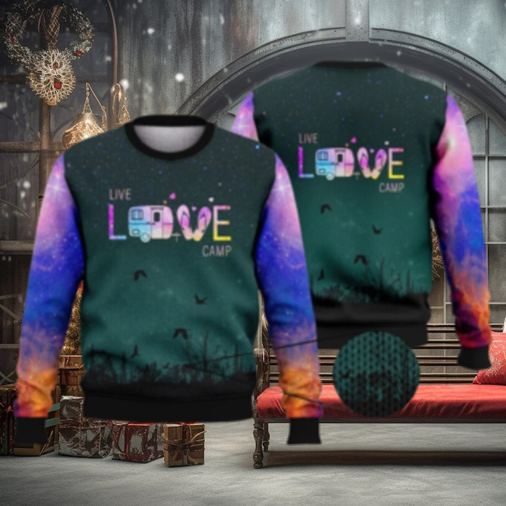 Live Love Camping Galaxy Full Print 3D Ugly Sweater Christmas Gift Sweater Live Love Camping Galaxy Full Print 3D Ugly Sweater Christmas Gift Sweater