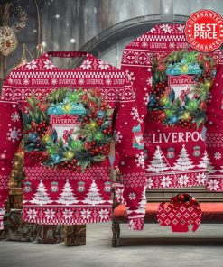 Liverpool FC Premier League Laurel Wreath Ugly Christmas Sweater