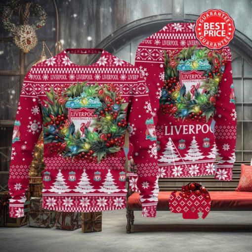 Liverpool FC Premier League Laurel Wreath Ugly Christmas Sweater