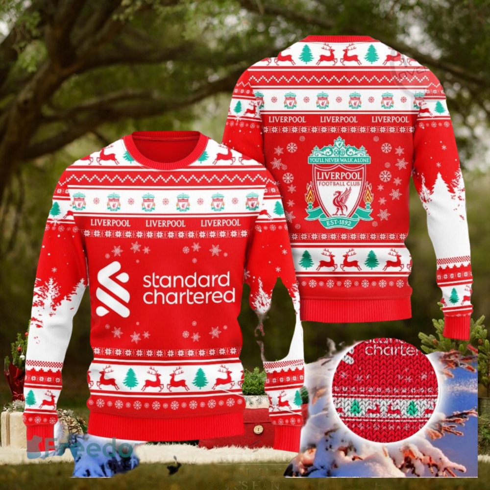 Liverpool Football Club 3D Ugly Christmas Sweater Christmas Gift Men And Women 2023 Sweater Liverpool Football Club 3D Ugly Christmas Sweater Christmas Gift Men And Women 2023 Sweater