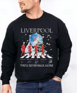 Liverpool You’ll Never Walk Alone In Christmas 2024 Signatures hoodie, sweater, longsleeve, shirt v-neck, t-shirt