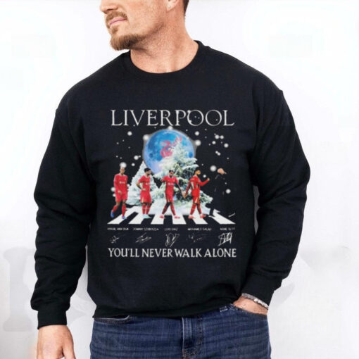 Liverpool You’ll Never Walk Alone In Christmas 2024 Signatures hoodie, sweater, longsleeve, shirt v-neck, t-shirt