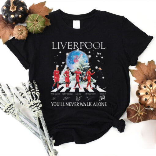 Liverpool You’ll Never Walk Alone In Christmas 2024 Signatures hoodie, sweater, longsleeve, shirt v-neck, t-shirt