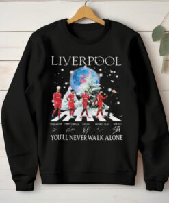 Liverpool You’ll Never Walk Alone In Christmas 2024 Signatures hoodie, sweater, longsleeve, shirt v-neck, t-shirt