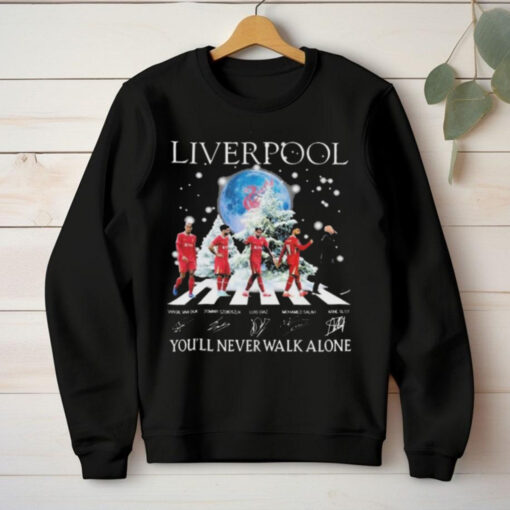 Liverpool You’ll Never Walk Alone In Christmas 2024 Signatures hoodie, sweater, longsleeve, shirt v-neck, t-shirt