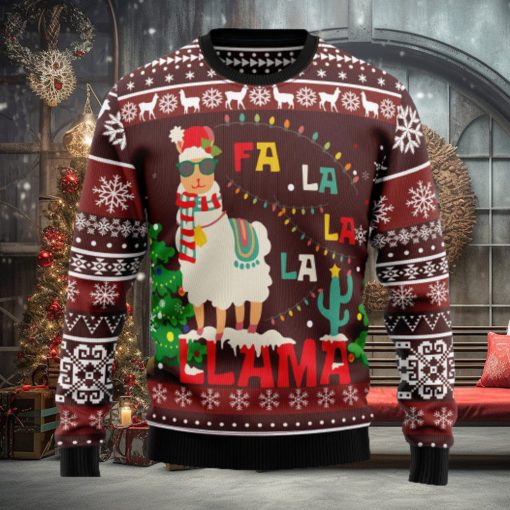 Llama Falalala Ugly Christmas Sweater Thankgiving Gift Men Women