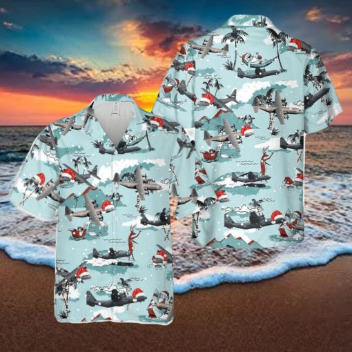 Lockheed Martin C 130J Super Hercules Christmas Hawaiian Shirt